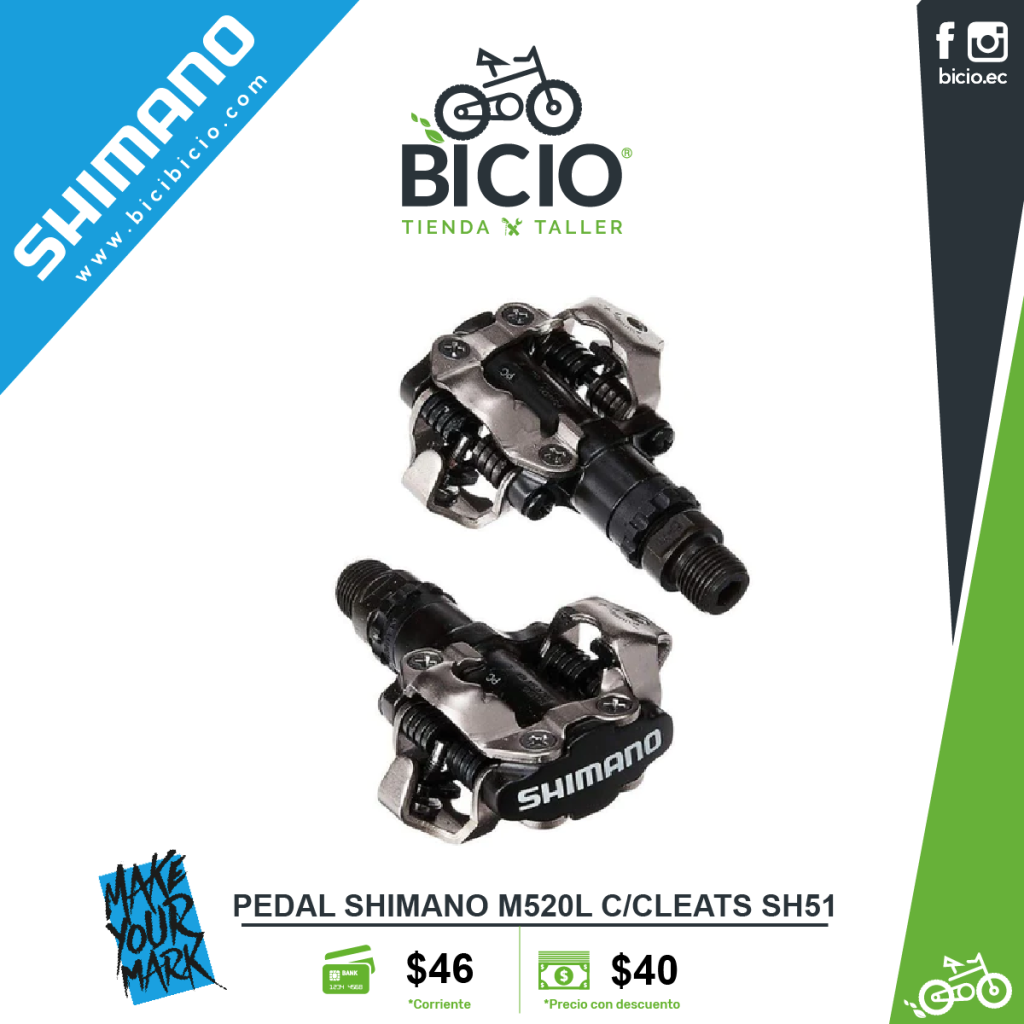 Pedales Shimano PD M520L SPD Bicio Tienda Taller De Bicicletas