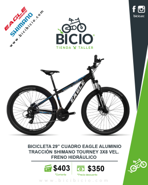 Bicicleta Eagle 29" Shimano Tourney 2x8 vel.