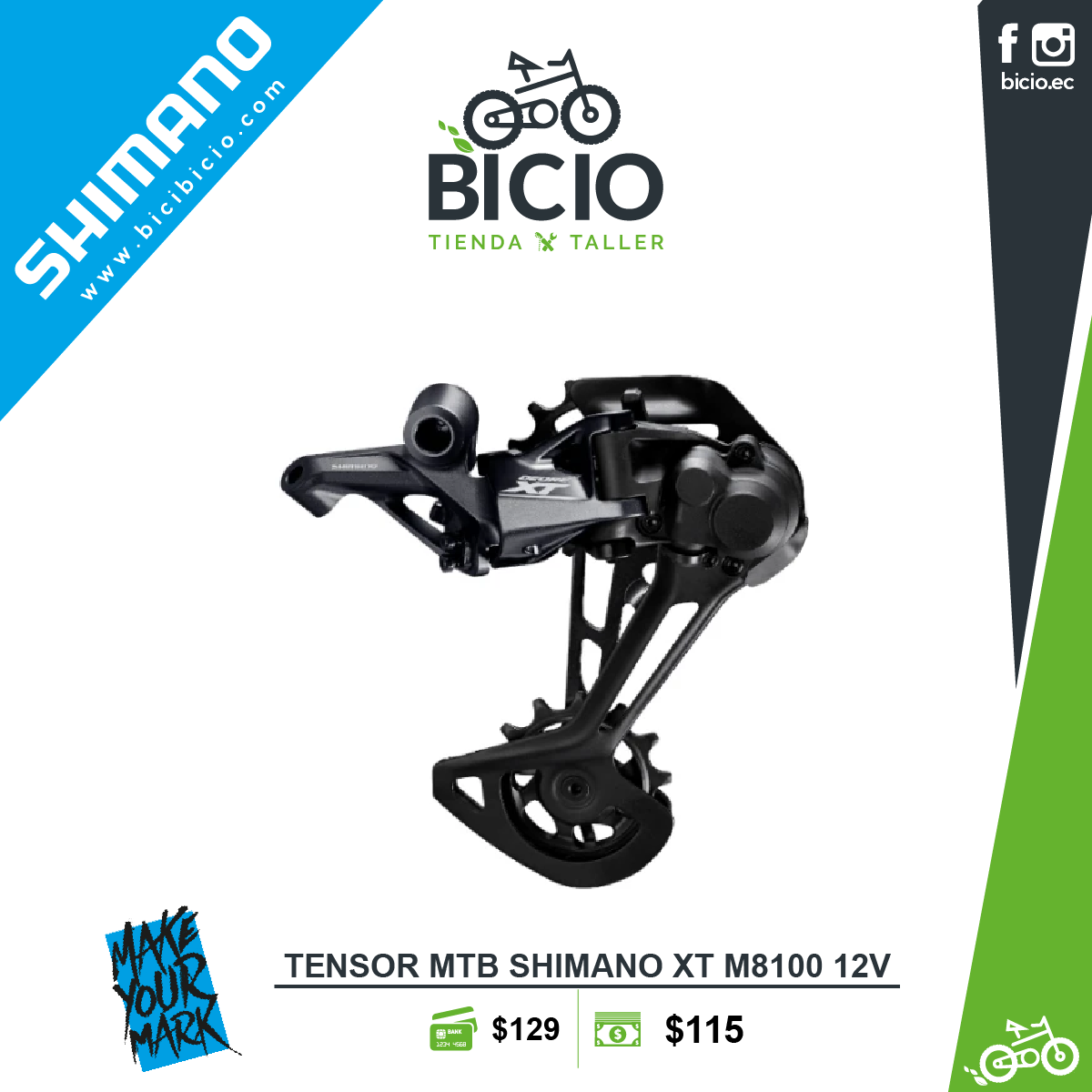 Tensor Shimano XT 12V - Bicio tienda - taller de bicicletas