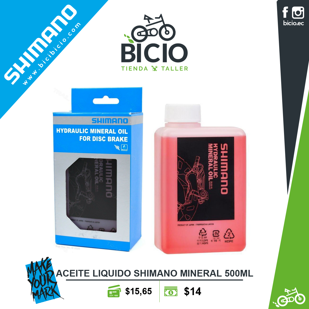  gmsp 2 fl oz aceite mineral de sistema de freno de bicicleta,  bicicletas de montaña ciclismo líquido para Shimano. : Deportes y  Actividades al Aire Libre