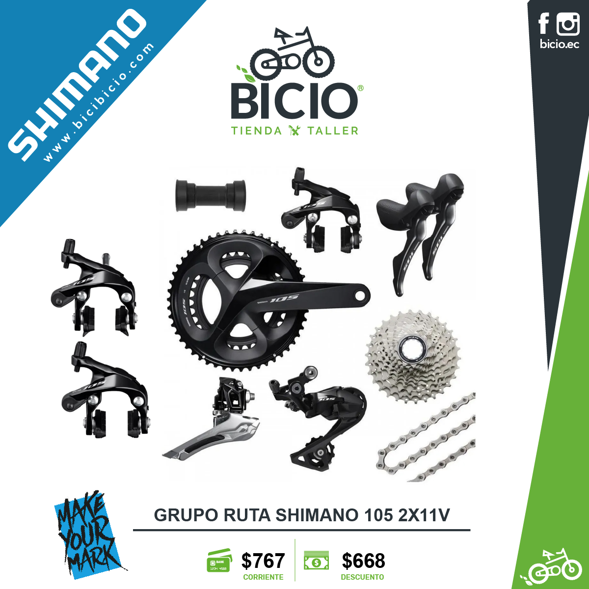 Precio cambio shimano shops 105