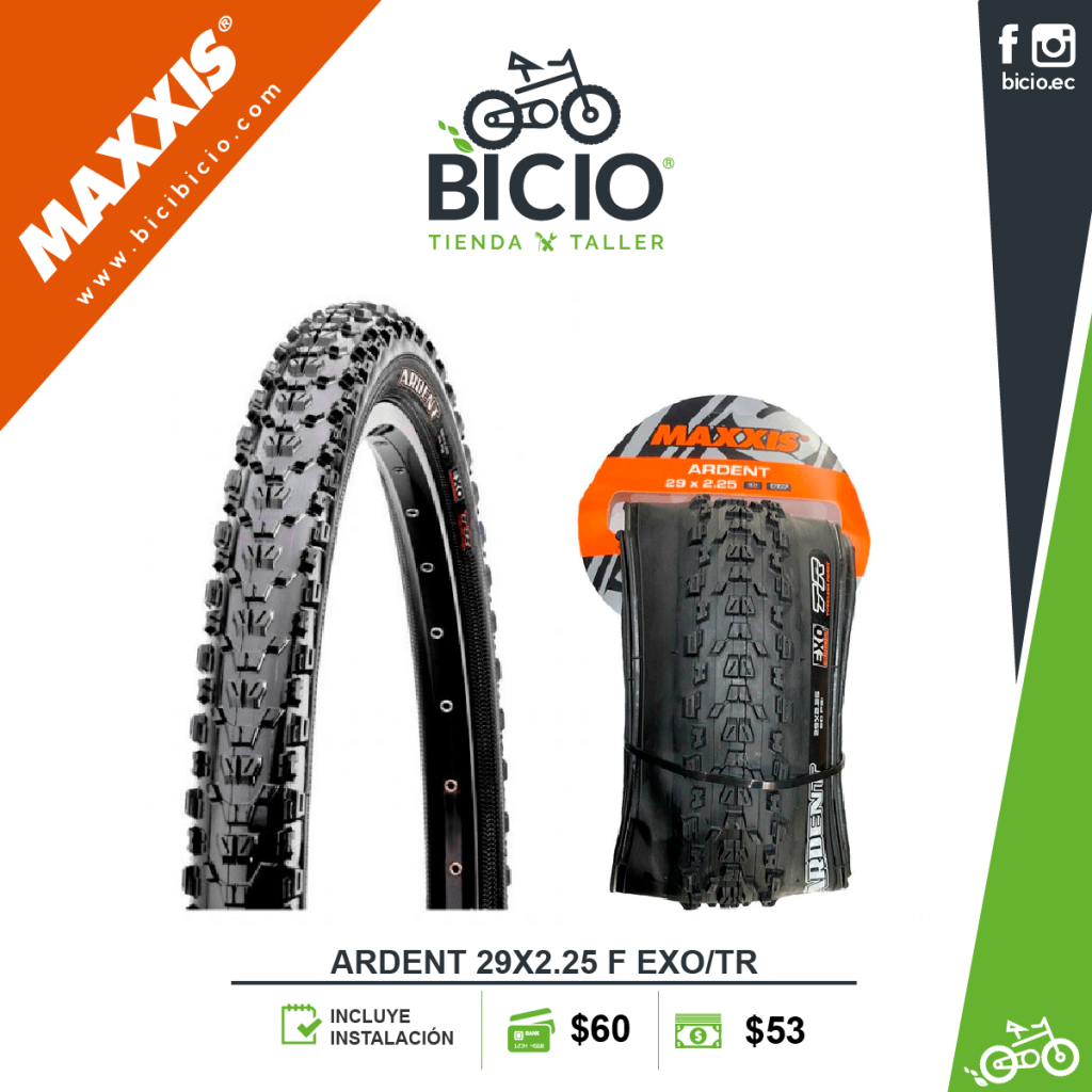 LLANTA MAXXIS ARDENT 29X2.25 F EXO/TR / Negro - Bicio tienda - taller ...