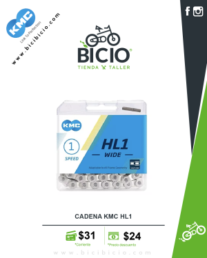 Cadena KMC 1V BMX HL1 wide medio eslabon