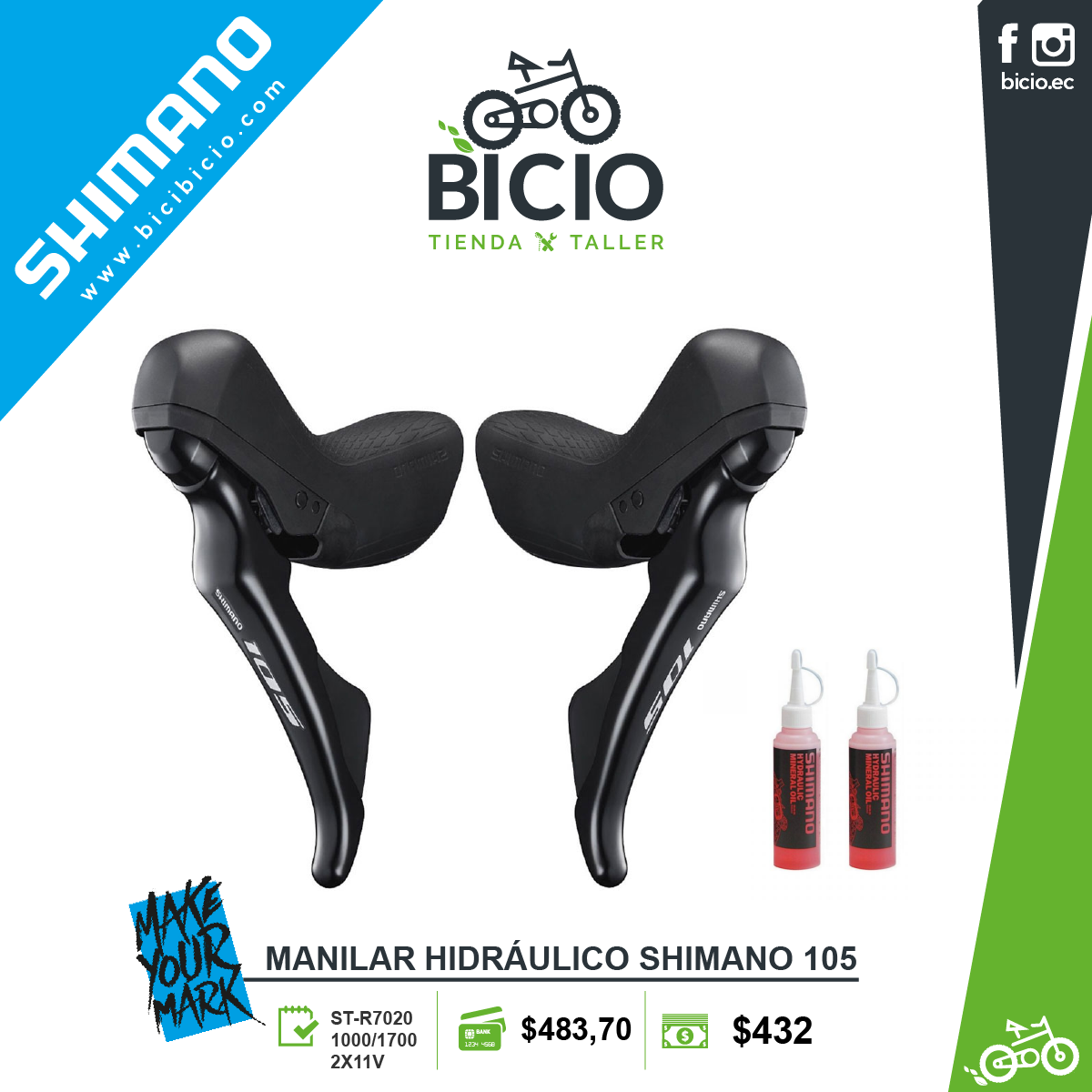Manillar Hidráulico Shimano 105 11 Vel.