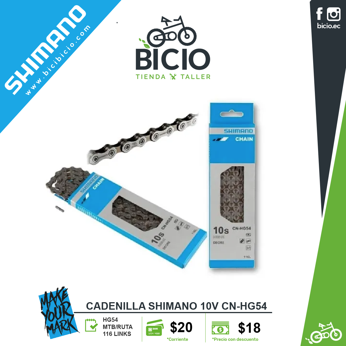 Cadenilla Shimano HG54 10v