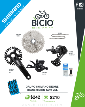 Grupo de transmisión Shimano Deore 1x10 Velocidades