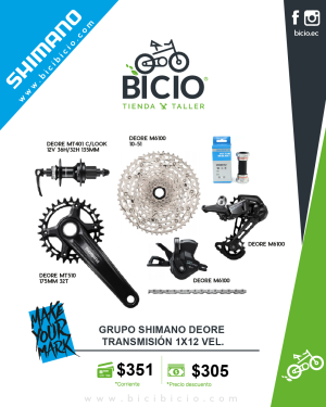 Grupo de transmisión Shimano Deore 1x12v Vel.