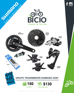 Grupo de transmisión Shimano Altus 2×9 Vel.