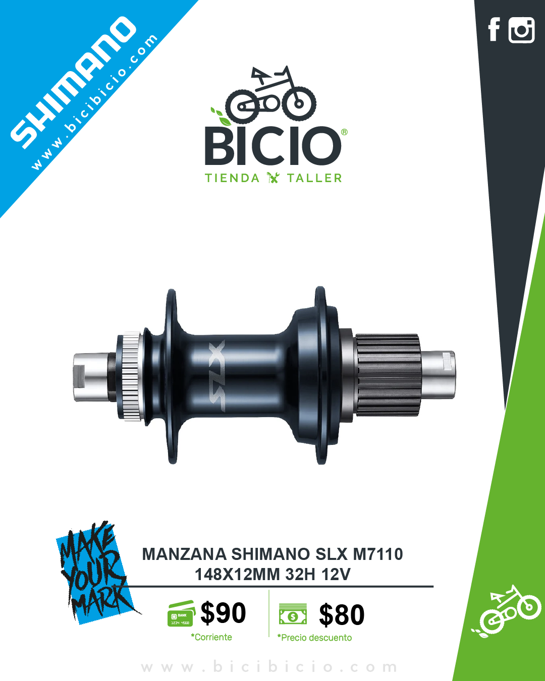 Manzana  Shimano SLX  M7110  148x12mm 12vel. 32H