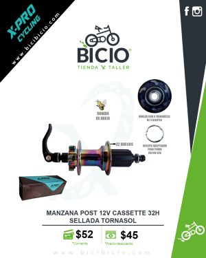 Manzanas X-Pro 12v Cassette 32H y 36H Selladas Tornasol