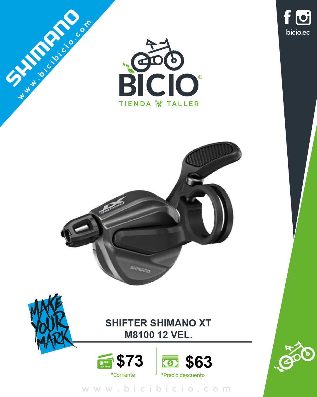 Shifter Shimano XT M8100 12 Vel.