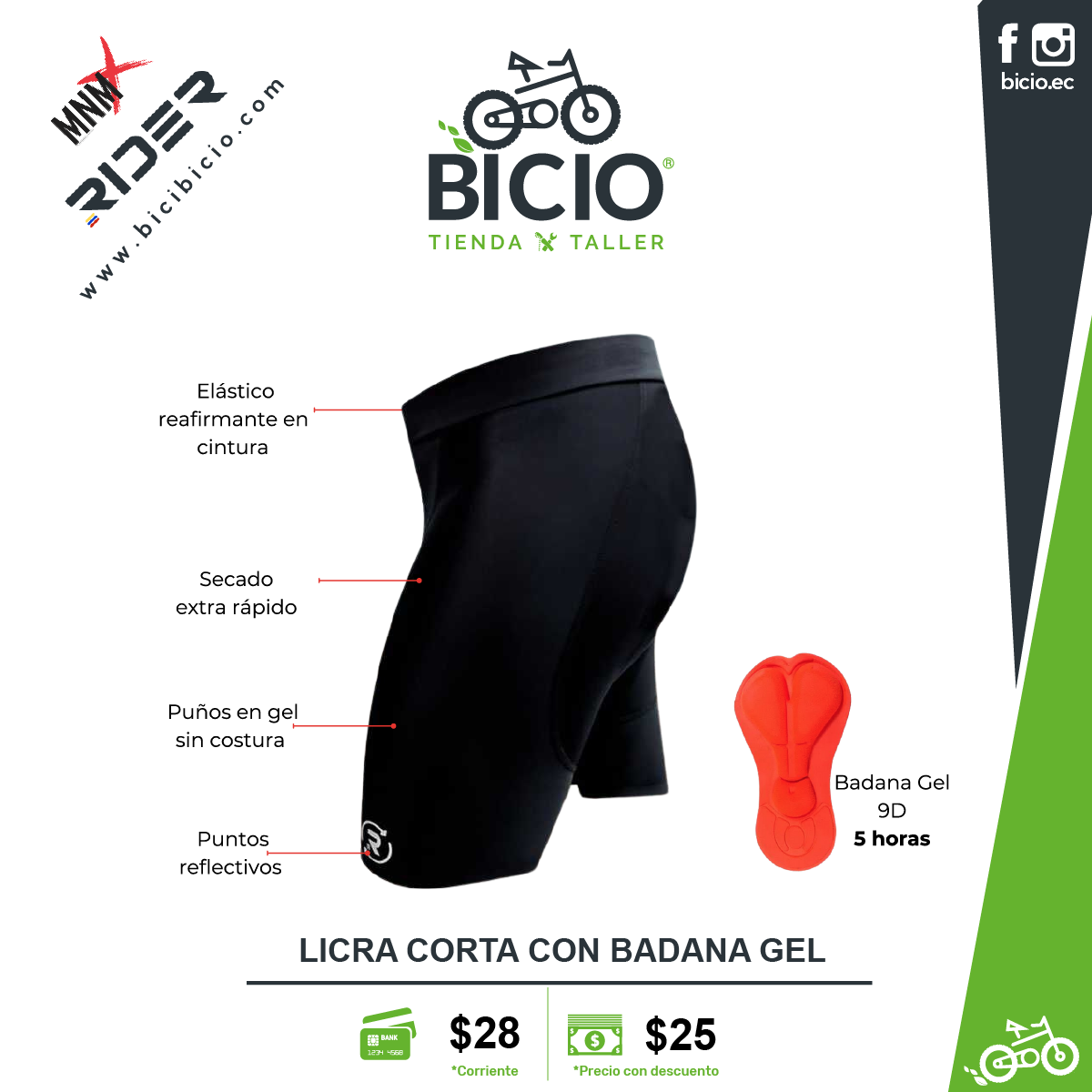 Licra Rider con Badana de Gel