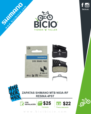 Zapatas SHIMANO MTB N03A-RF resina 4pst