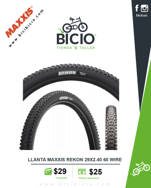 Llanta Maxxis Rekon 29X2.40 60 wire