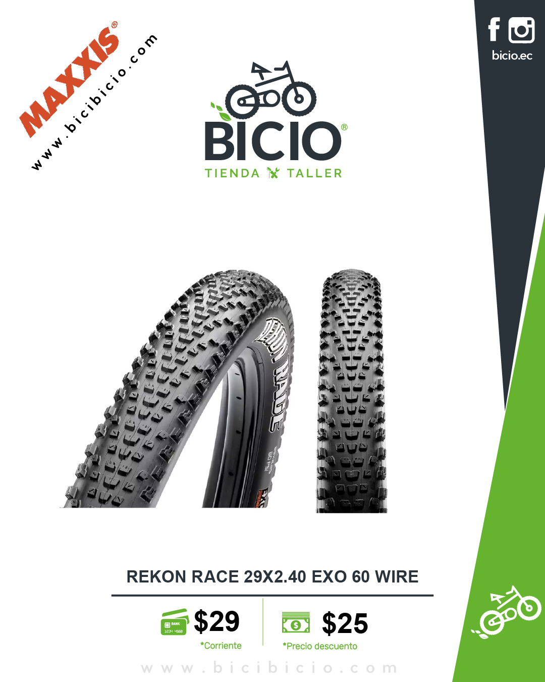 Llanta Maxxis Rekon Race 29X2.40 60 wire