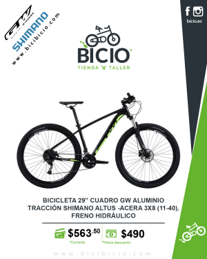 Bicicleta GW 29" Shimano Altus 3x8 (11-40) vel. (copia)